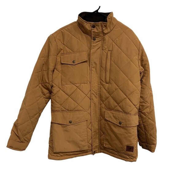 Yellowstone Mens Quilted Brown Jacket With Front Pockets Snap Closures Sz Medium - Picture 1 of 11